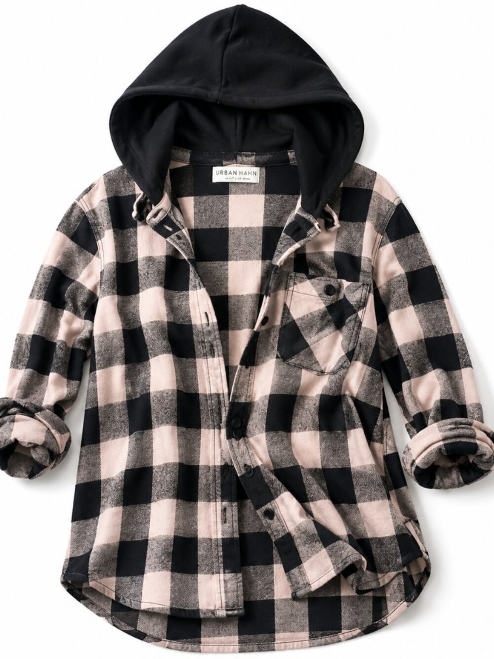 Button down hoodie shirt